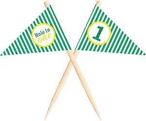 Golf Themed Toothpick Flags, 20 PCS Hole In One 1st Birthday Golf Cocktail Picks Mini Stick Cupca... | Amazon (US)