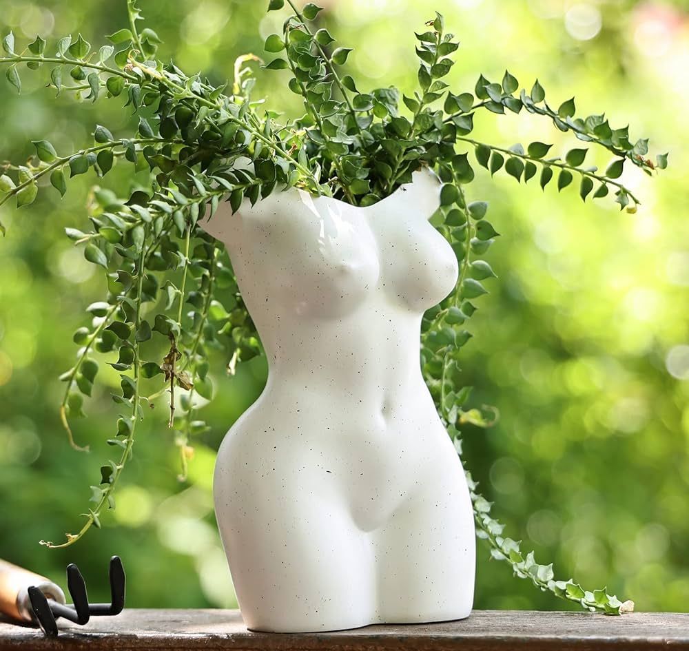 FROZZUR Female Body Plant Pot Body Sculptrue Flower Plant Pots with Drainage Holes, Resin Boho Ch... | Amazon (US)