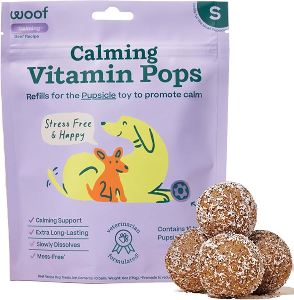 Woof Calming Vitamin Pops - Calming Dog Treats - Long-Lasting Refills for The Pupsicle Toy to Pro... | Amazon (US)