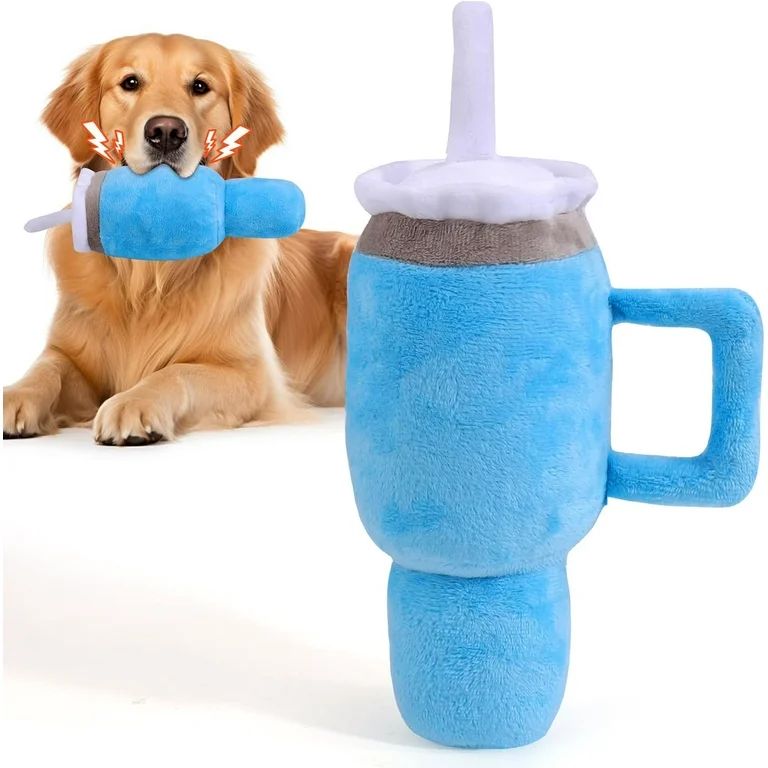 Guvpev Cute Squeaky Dog Toys Cup, Soft Tumbler Funny Dog Toys for Aggressive Chewers, Safety Desi... | Walmart (US)