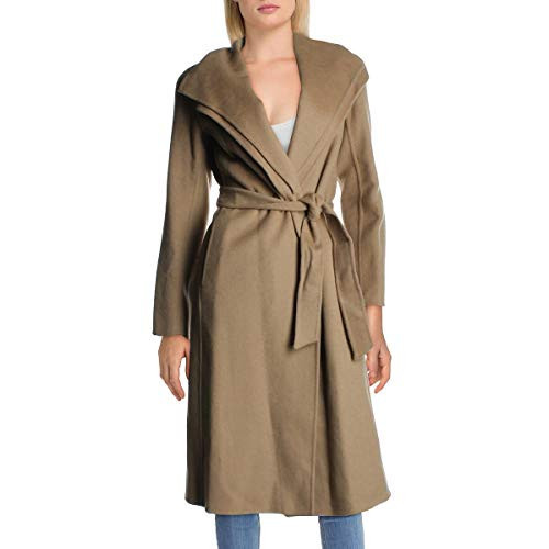 Tahari Women's Peacoat Wool Blend Double Face Winter Trench Coat, Camel, Large | Amazon (US)