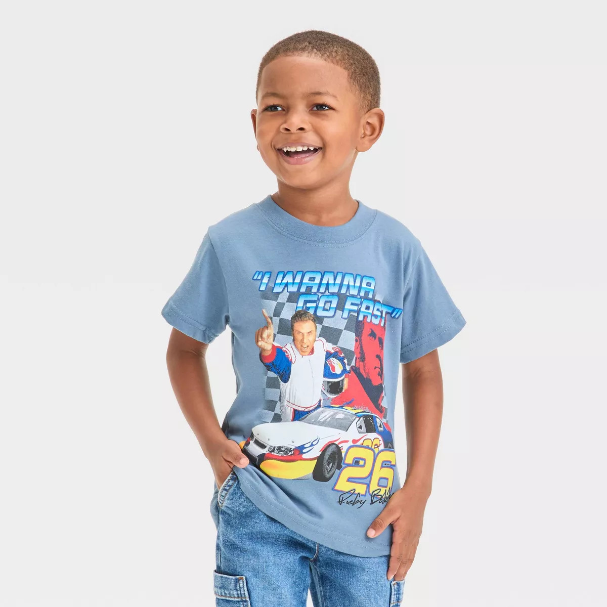 Toddler Boys' Talladega Nights Ricky Bobby T-Shirt - Blue 4T | Target