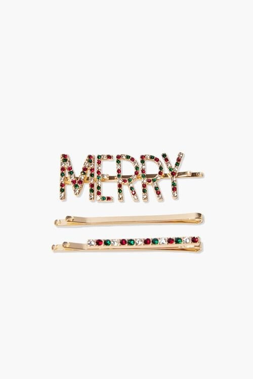 Rhinestone Christmas Bobby Pin Set | Forever 21 (US)