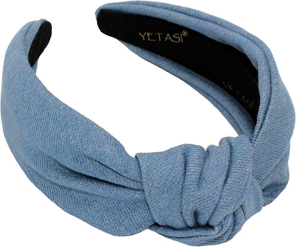 Blue Headbands for Women are Trendy Long Lasting Light Blue Jean Knotted Headband for Women Made ... | Amazon (US)