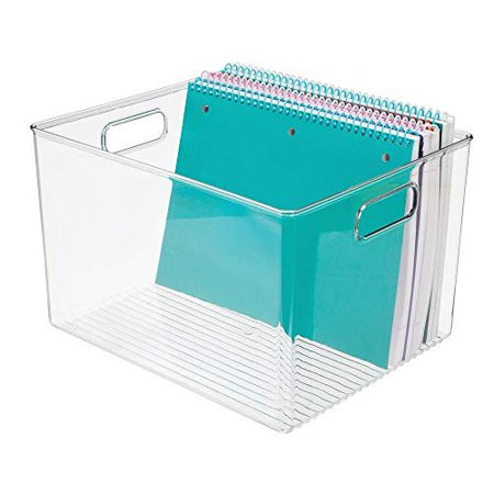 mDesign Plastic Storage Container Bin with Carrying Handles for Home Office, Filing Cabinets, Shelve | Walmart (US)