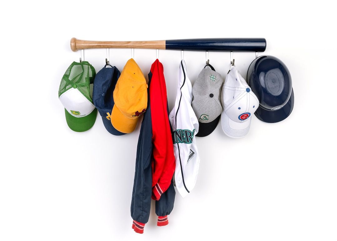 Baseball Bat Hat Cap Coat Jersey Equipment and Backpack Rack - Etsy | Etsy (US)