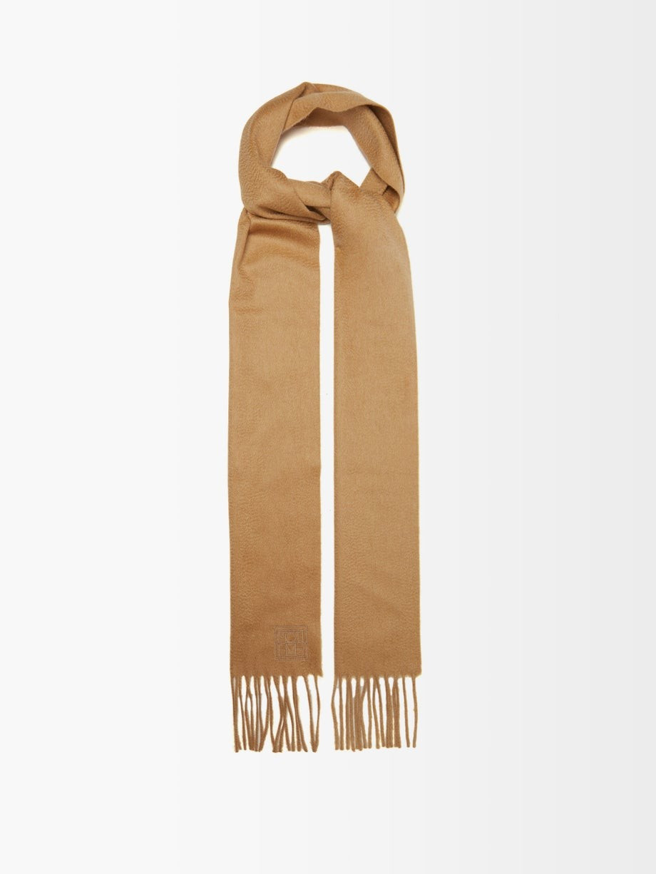 Logo-embroidered fringed cashmere scarf | Toteme | Matches (APAC)