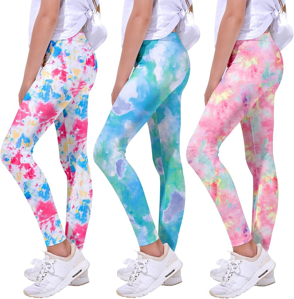 Quedoris Girls Printed Leggings Yoga Pants Multipack Leggings for Kids in 3t to 13 Years | Amazon (US)