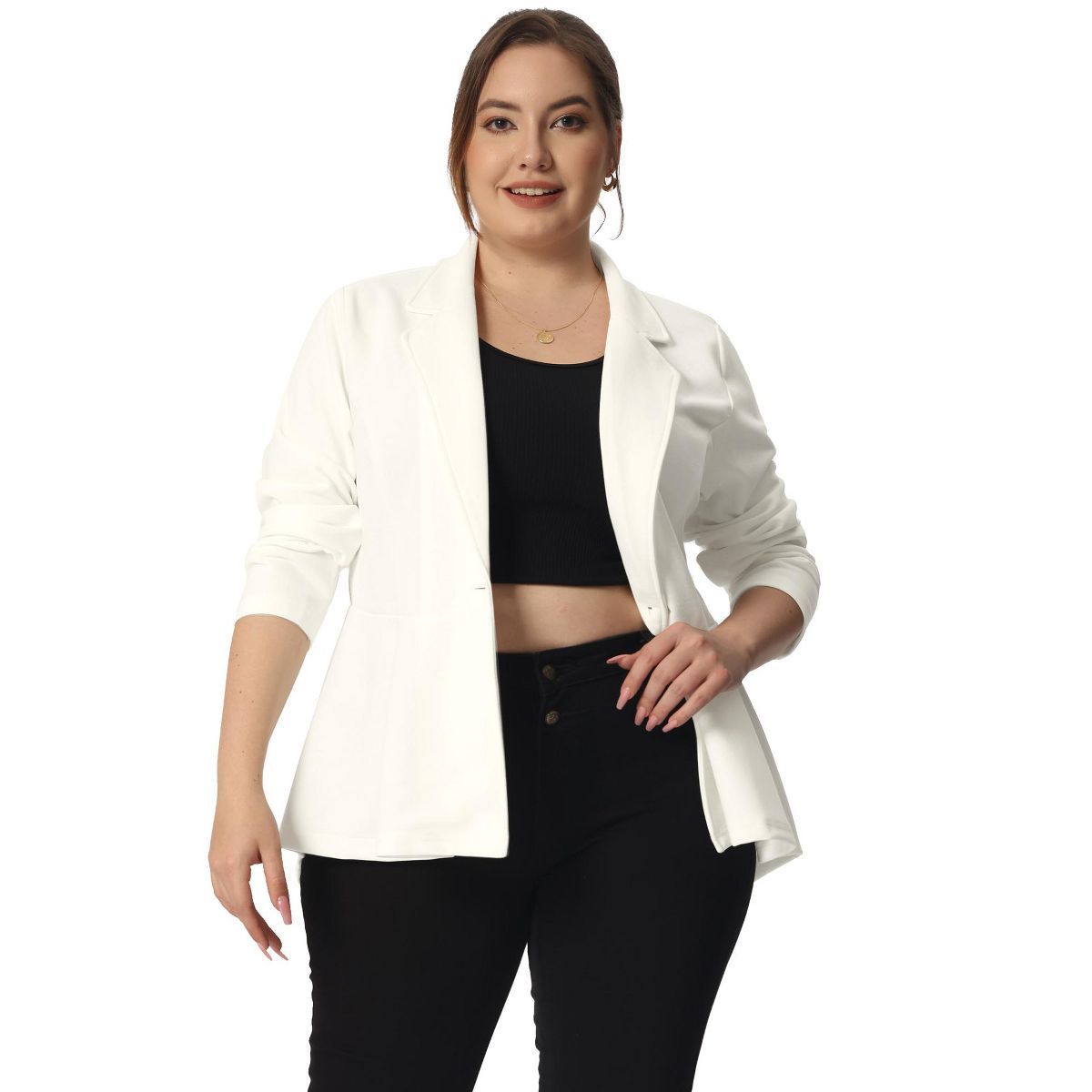Agnes Orinda Women's Plus Size High Low Hem Workwear Formal Peplum Blazers | Target