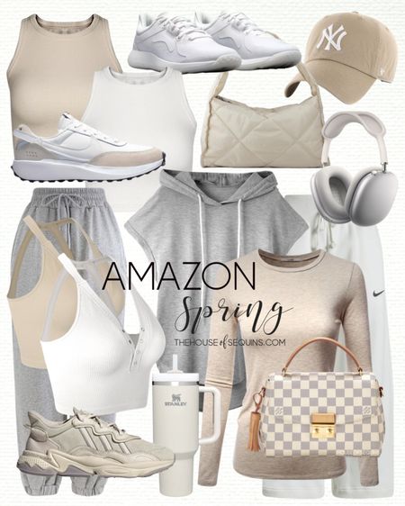 Shop these Amazon spring outfit and athleisure travel outfit  finds! Joggers, Nike sweatpants, cropped top, quilted bag, Lululemon sneakers, Stanley cup, Nike Waffle Debut sneakers, Louis Vuitton bag, sleeveless hoodie, Adidas Osweego and more! 

Follow my shop @thehouseofsequins on the @shop.LTK app to shop this post and get my exclusive app-only content!

#liketkit #LTKMostLoved #LTKstyletip #LTKtravel
@shop.ltk
https://liketk.it/4w4fl