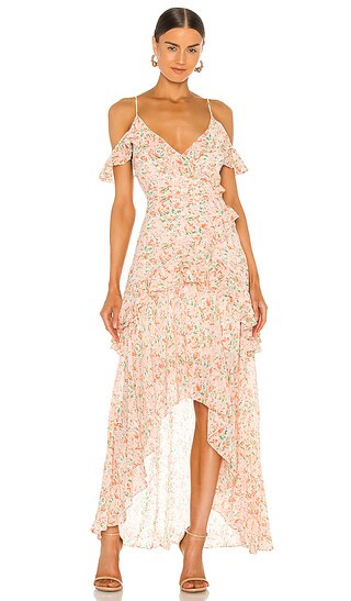 Pemberly Dress in Peach Orange Floral | Revolve Clothing (Global)