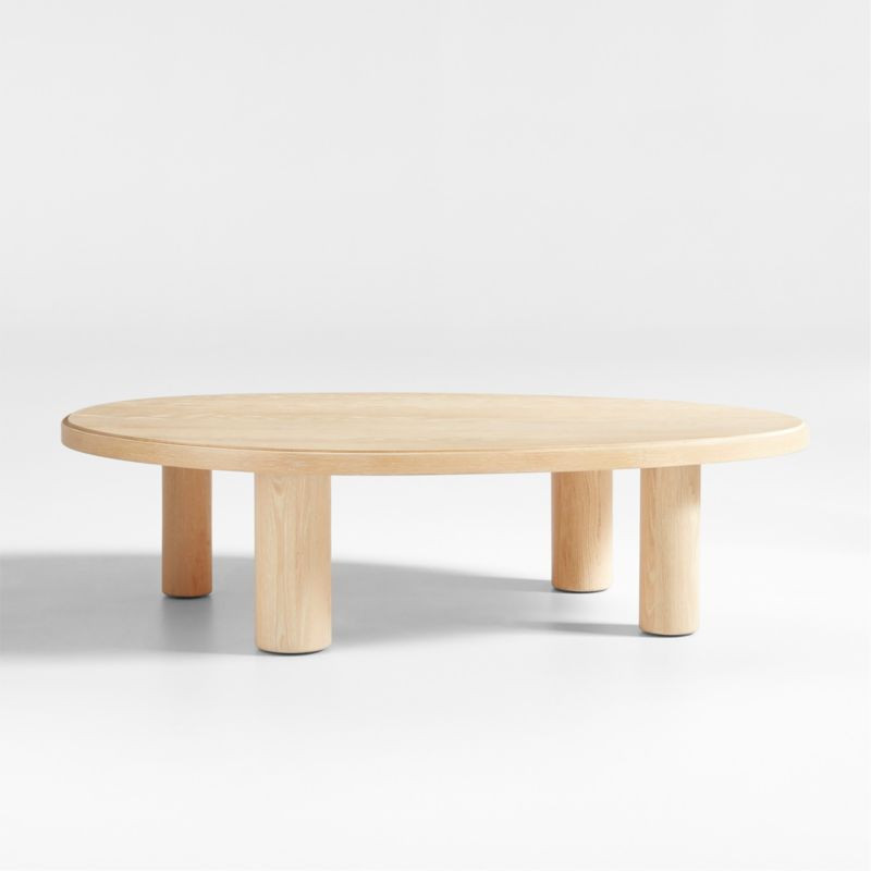 La Sal Natural Oak Wood 56" Asymmetrical Coffee Table | Crate & Barrel | Crate & Barrel