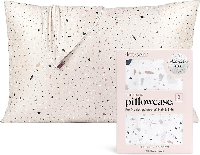 Kitsch Satin Pillowcase with Zipper for Hair & Skin, Softer Than Silk Pillow Cases Queen, Wrinkle... | Amazon (CA)