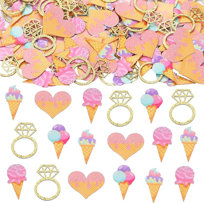 Sursurprise Ice Cream Bridal Shower Decorations, 200Pcs Ice Cream Bridal Shower Confetti for Tabl... | Amazon (US)