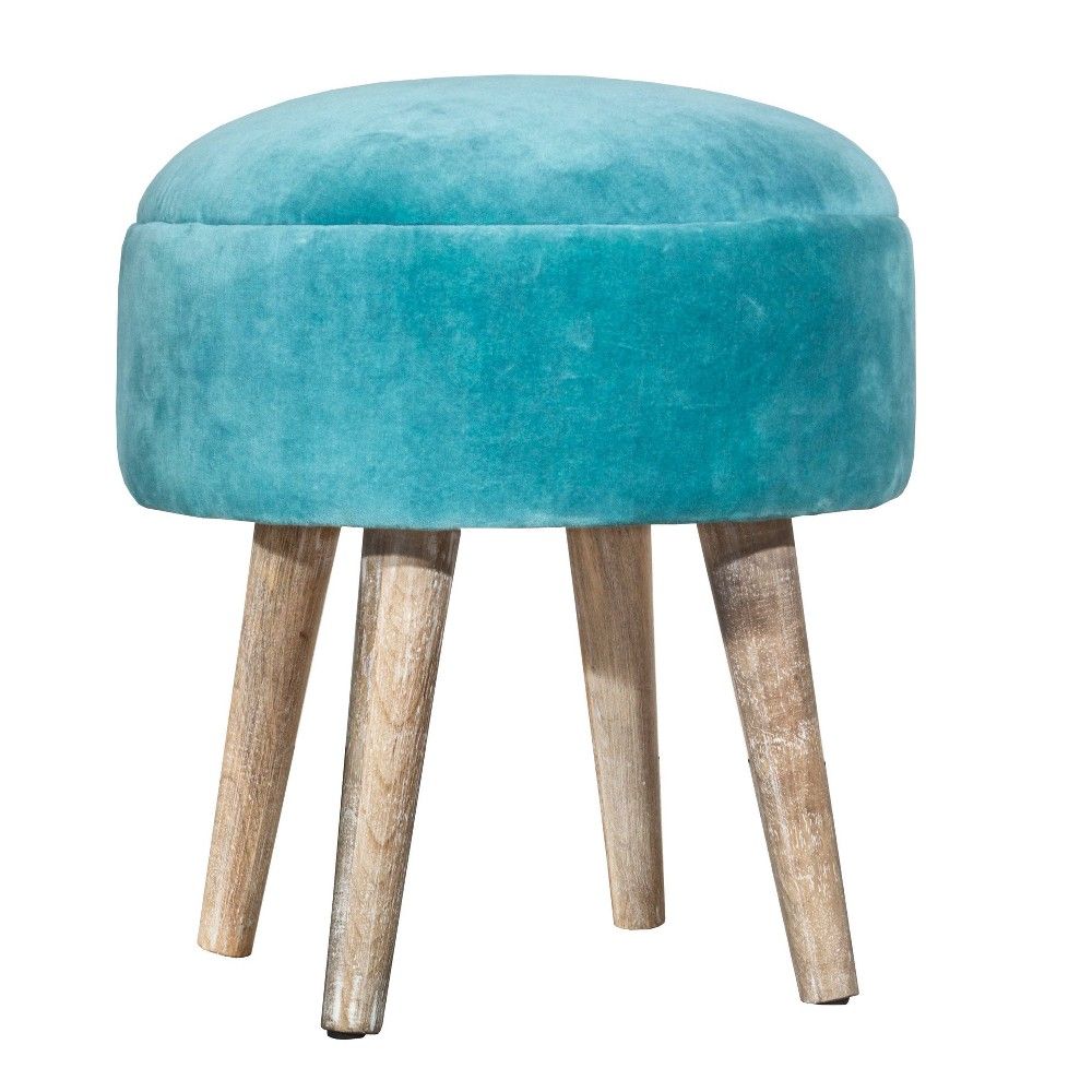 Mila Backless Vanity Ottoman Stool Teal - Hillsdale Furniture | Target