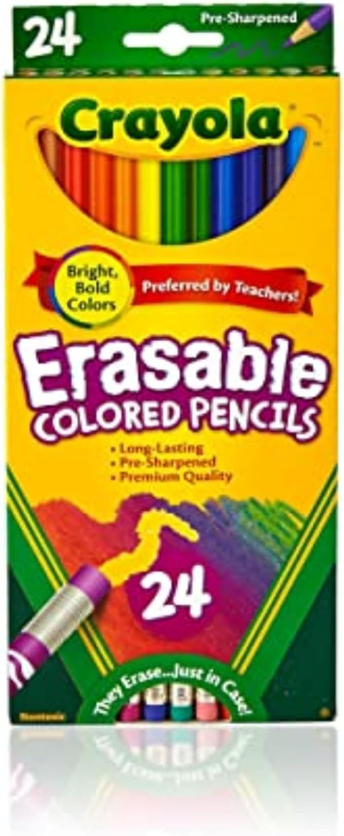 Crayola Erasable Colored Pencils (24ct), Kids Coloring Pencils for Coloring Books, Assorted Color... | Amazon (US)
