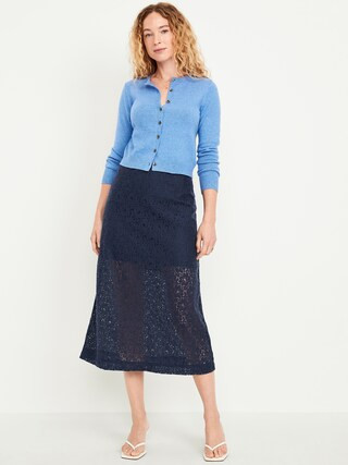 High-Waisted Lace Midi Skirt | Old Navy | Old Navy (US)