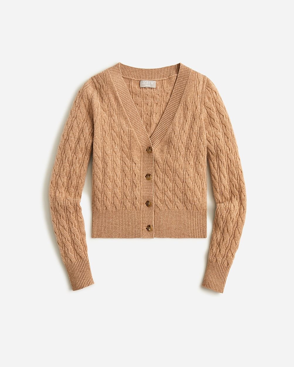 Cashmere shrunken cable-knit V-neck cardigan sweater | J.Crew US