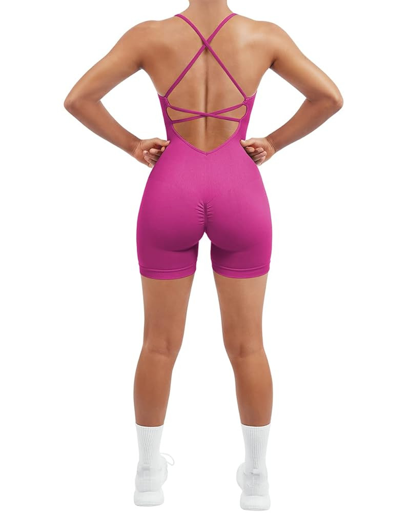 SUUKSESS Women Strappy Romper Seamless Jumpsuit Tummy Control Padded Sports Bra | Amazon (US)