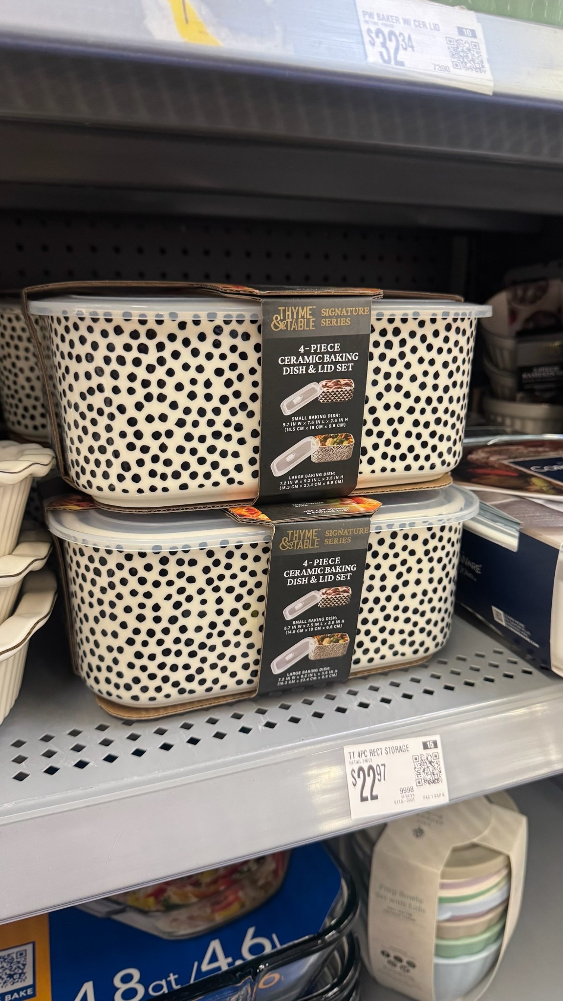 Walmart Thyme & Table 4-Piece Rectangle Ceramic Baking Dish & Lid Set - Dot Under $30!

#LTKHome #LTKfoodie