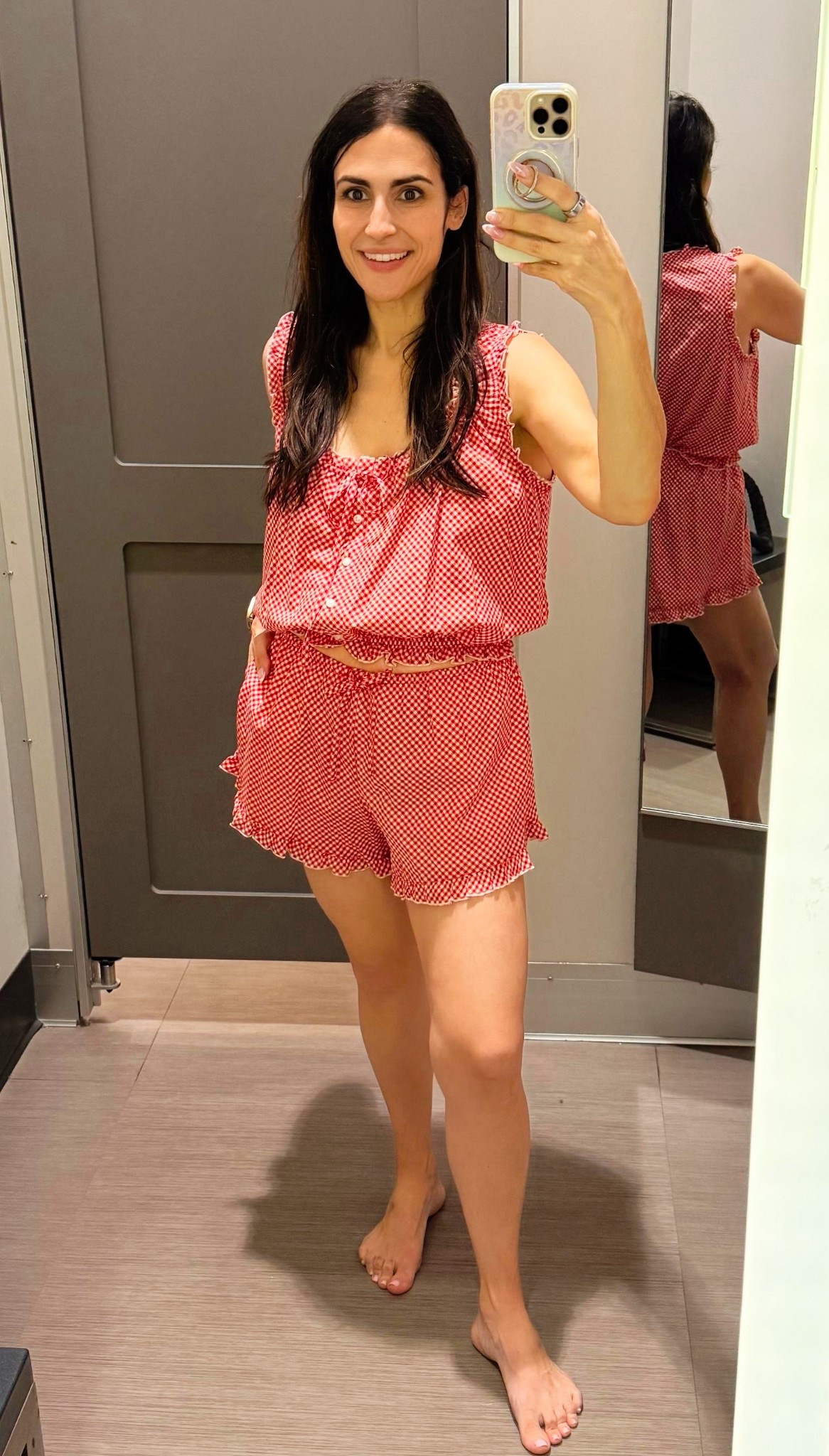  Red gingham set = your Memorial Day to Fourth of July outfit ❤️

This two piece is lightweight, easy, and perfect for BBQs, vacations, and summer nights.

Wearing a small but it runs big. I would size down in both pieces for a better fit.

You can wear it as a set or mix the top and shorts with basics all summer.

@Target 

#LTKootd #LTKSeasonal #LTKOver40