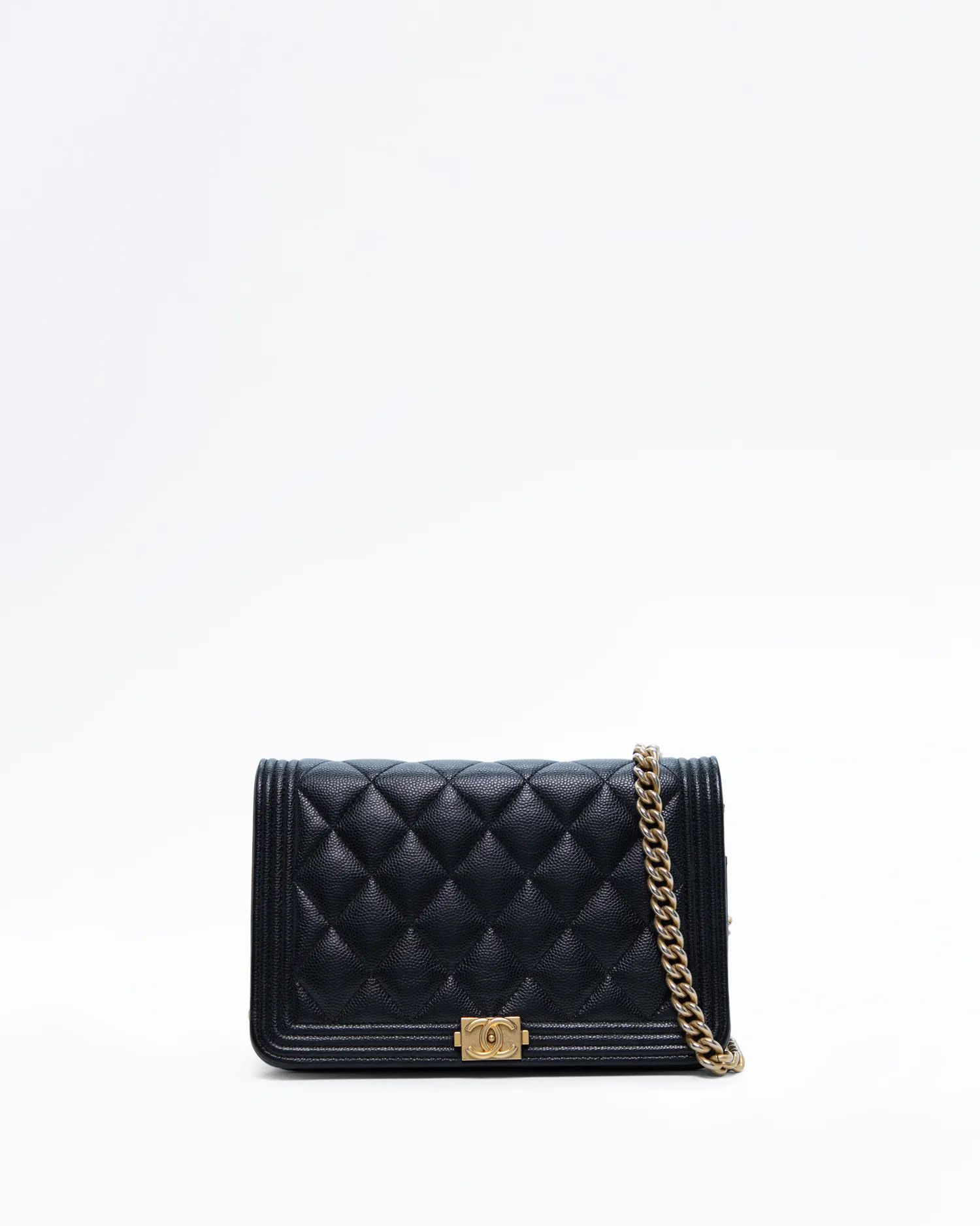 Caviar Quilted Boy Wallet on a Chain | Vivrelle
