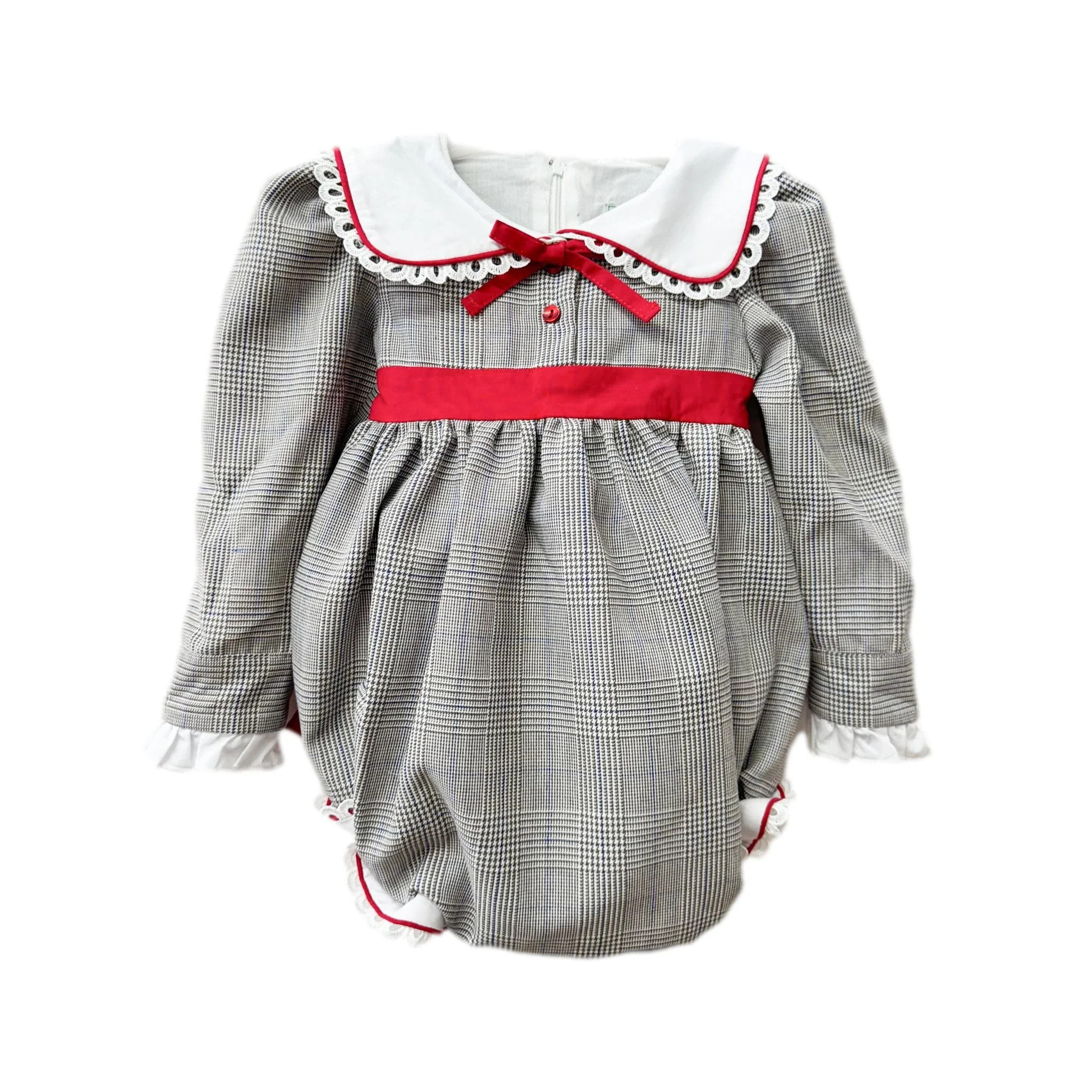 Georgina Tartan Print Girl Romper | petite maison kids