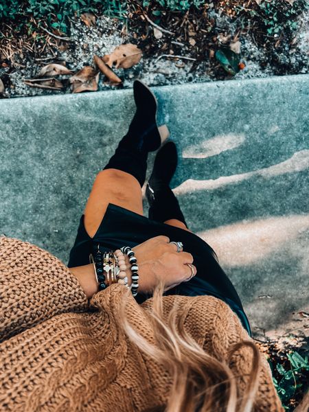 The black knee high boots you’ll have to HAVE!! Under $50 , fit tts and have a super comfy heel. 

Fall outfit inspo , otk boots, boot style, sweater skirt look 

#LTKshoecrush #LTKfindsunder50 #LTKSeasonal