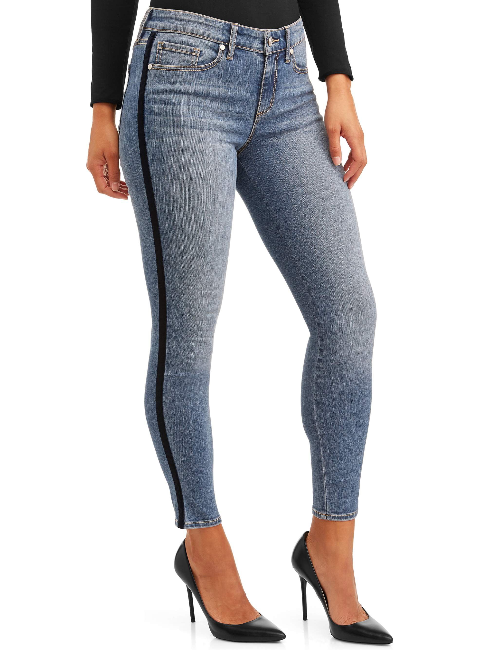 Sofia Jeans Sofia Skinny Velvet Side Stripe Mid Rise Stretch Ankle Jean Women's (Light) | Walmart (US)
