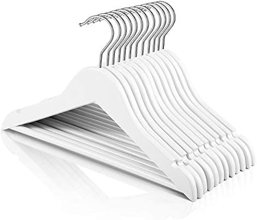 HOUSE DAY Wooden Baby Hangers for Closet 10 Pack, Premium Kids Wooden Hangers for Baby Clothes, B... | Amazon (US)