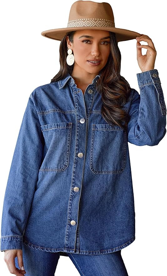 Royalty For Me womens Ymi Jeans Women’s Oversized Shacket With Front Patch Pockets | Amazon (US)