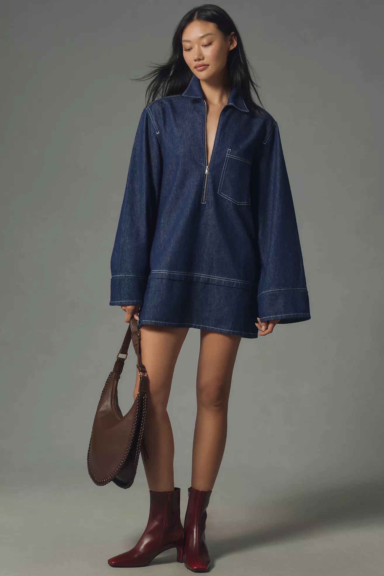 Pilcro Denim Mini Shift Dress | Anthropologie (US)