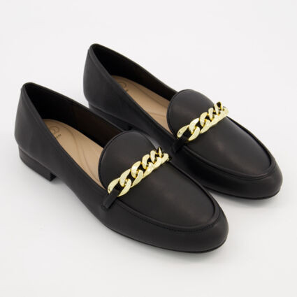 Black Leather Gaiia Loafers | TK Maxx
