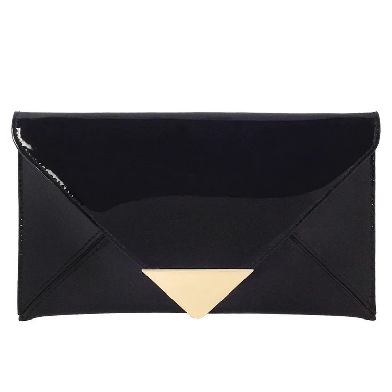 Faux Patent Leather Glossy Envelope Clutch - Walmart.com | Walmart (US)