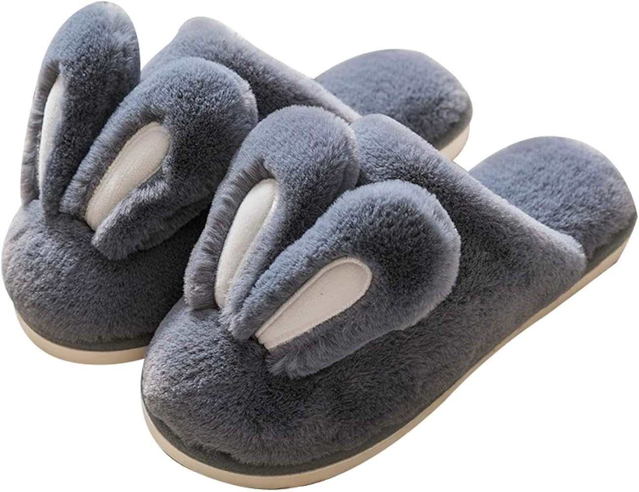Hopelong Women Slippers, Cute Rabbit Ears Plush House Slippers for Women,Non-Slip Fluffy Slippers... | Amazon (US)