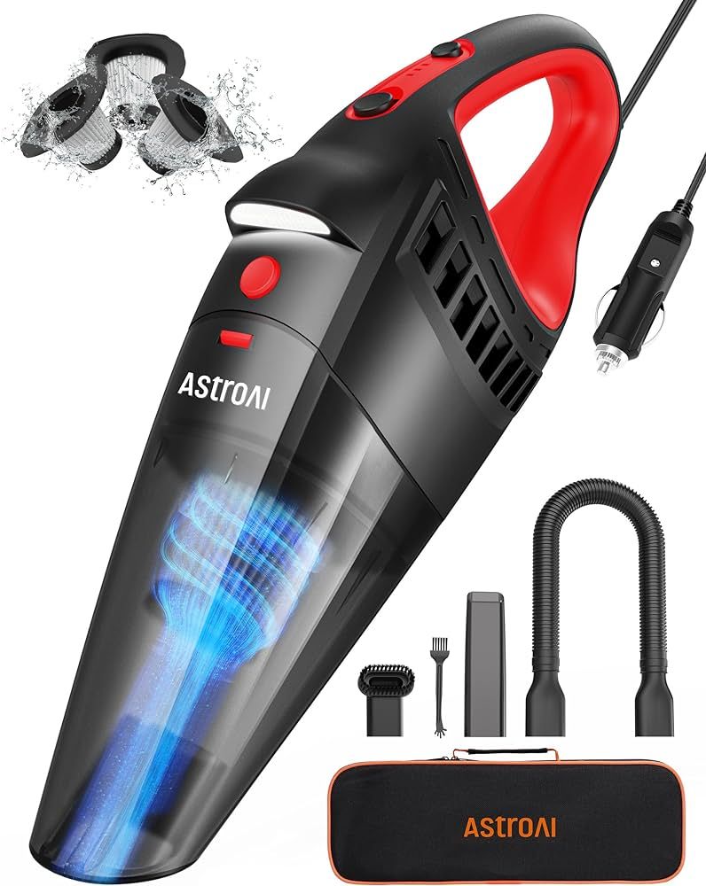 AstroAI Car Vacuum, Car Accessories, Portable Handheld Vacuum Cleaner with 7500PA/12V High Power,... | Amazon (US)