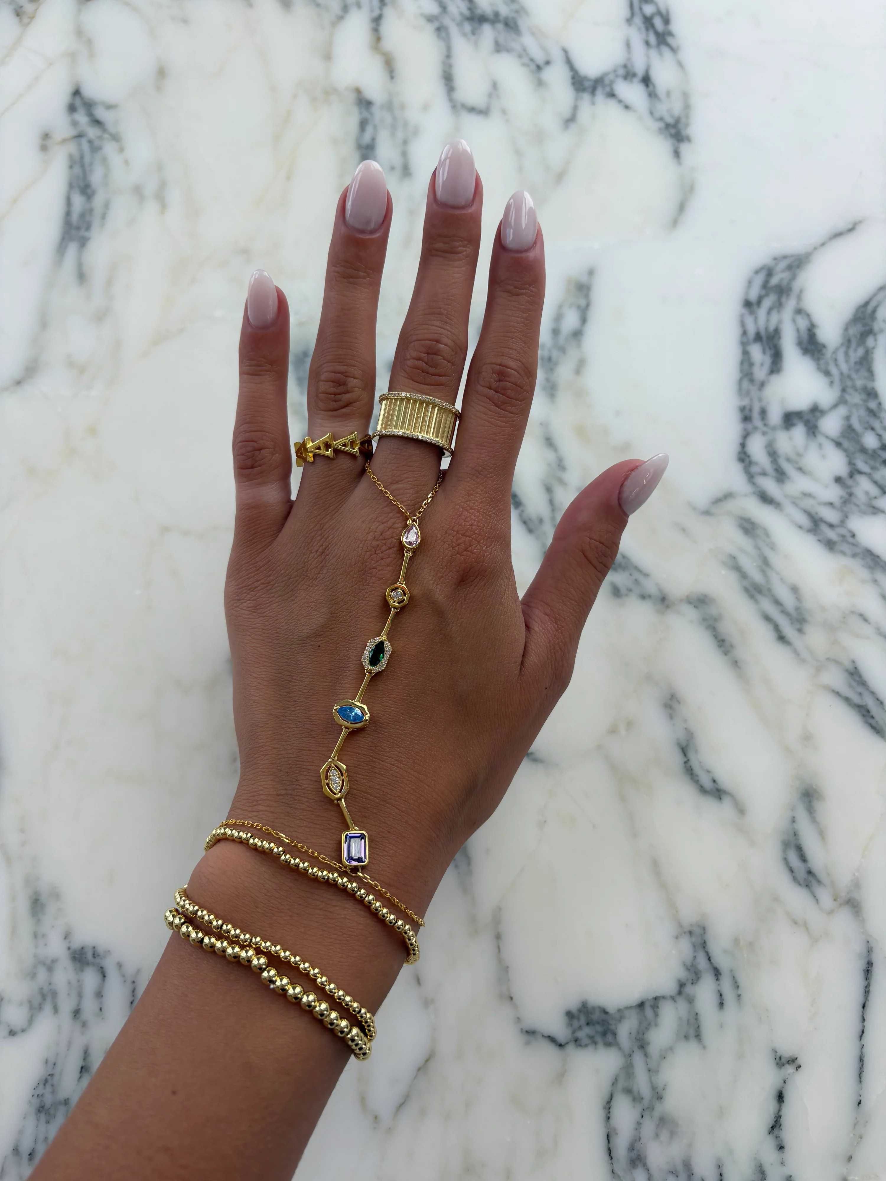 Colored Gem Handchain | Shop Alexandra Madison
