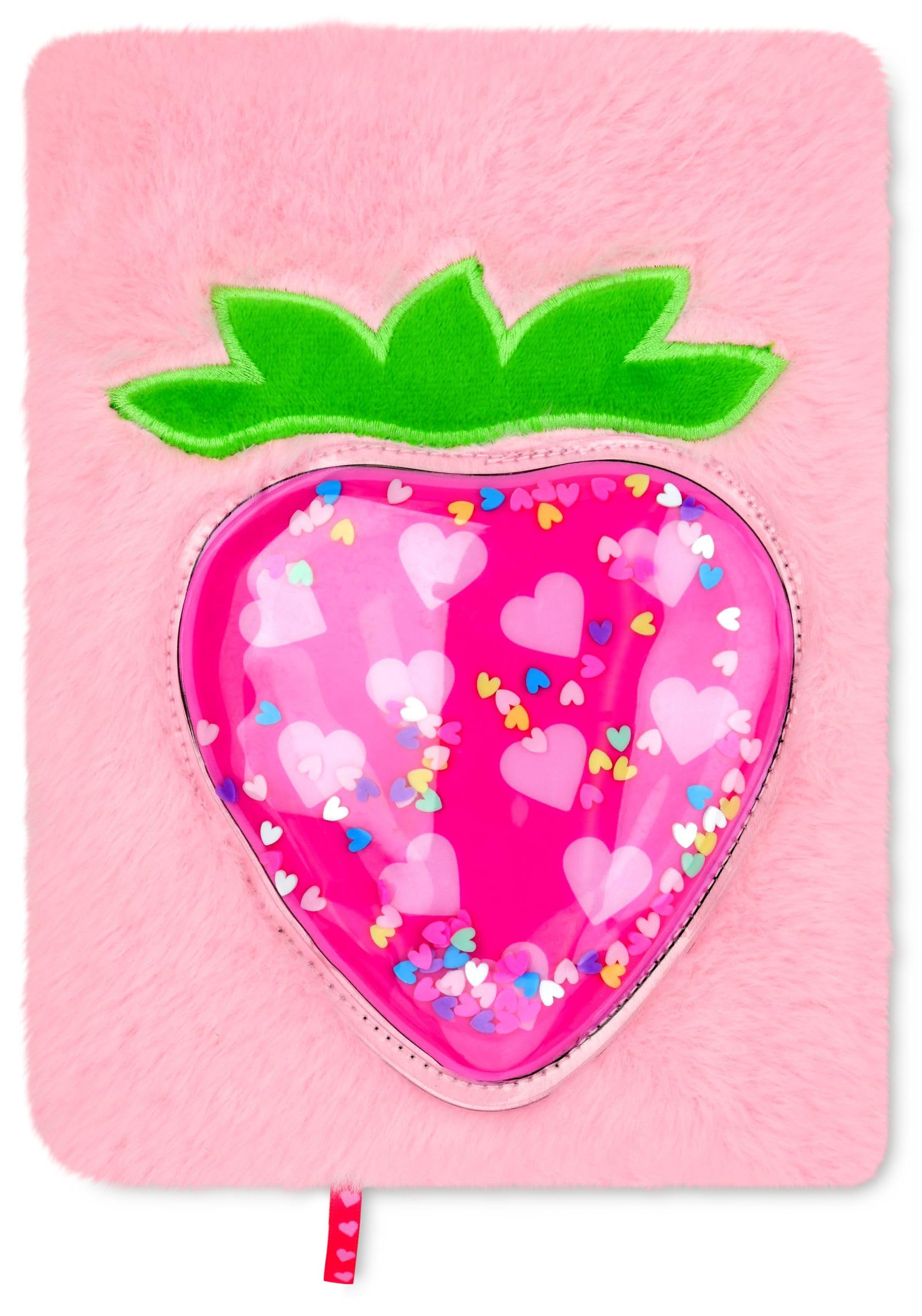 iscream Plush Fur Floating Glitter Book-Bound Lined-Page 8.5" Journal - Sweet Strawberry | Amazon (US)