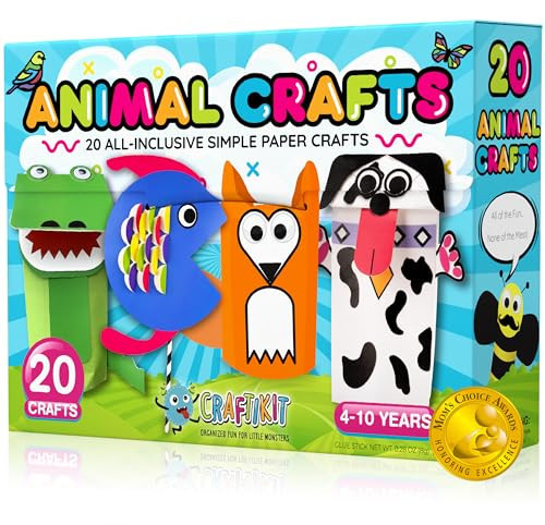 Craftikit® 20 Award-Winning Animal Toddler Arts and Crafts for Kids Ages 3-10 Years, All-Inclusive Animal Craft Kits, Fun Toddler Craft Box for Girls, Boys in Preschool | Amazon (US)