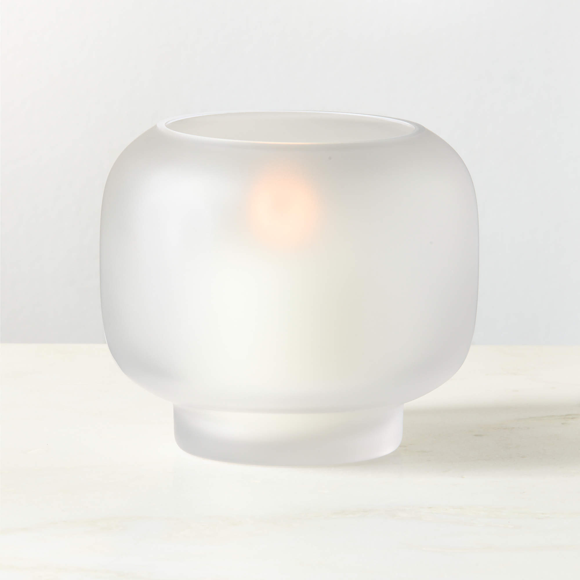 Coco Frosted Glass Hurricane Candle Holder Small + Reviews | CB2 | CB2