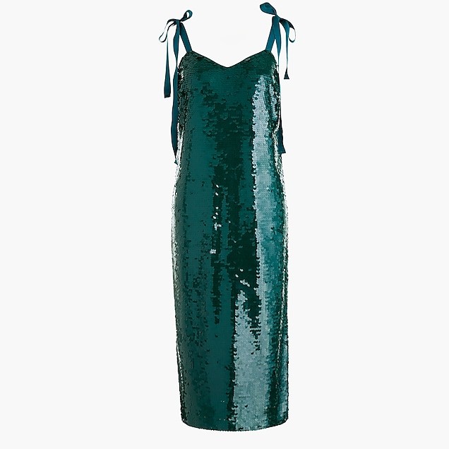Collection tie-shoulder sequin dress | J.Crew US