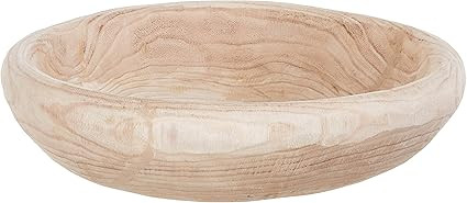 Creative Co-op DA5751 Handmade Decorative Paulownia Wood Bowl, Natural | Amazon (US)