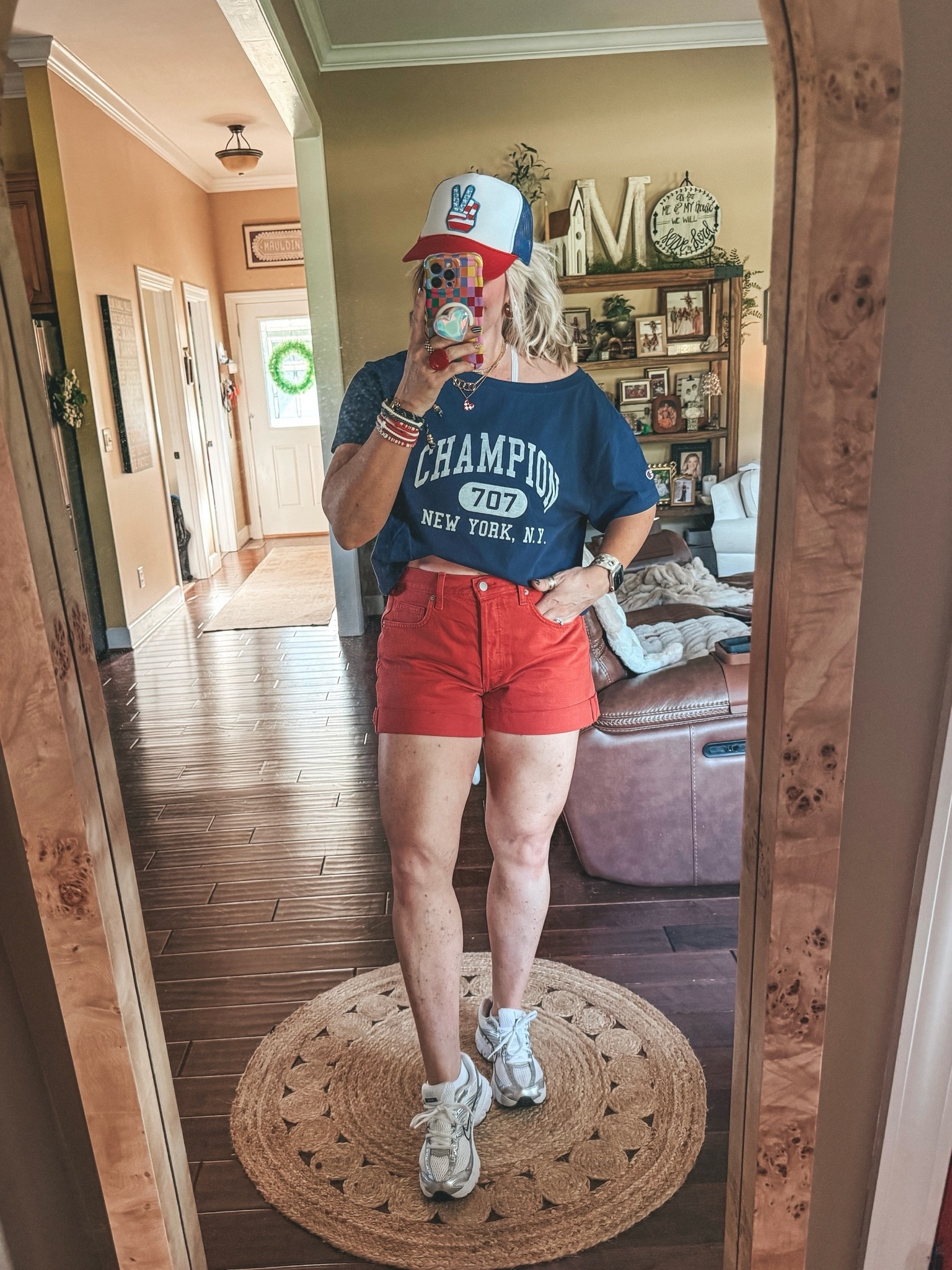 OOTN ♥️💙 Baseball game fit 
Tee M
Shorts size 8 
Nike sneaks true to size

#LTKootd #LTKgrwm #LTKOver40