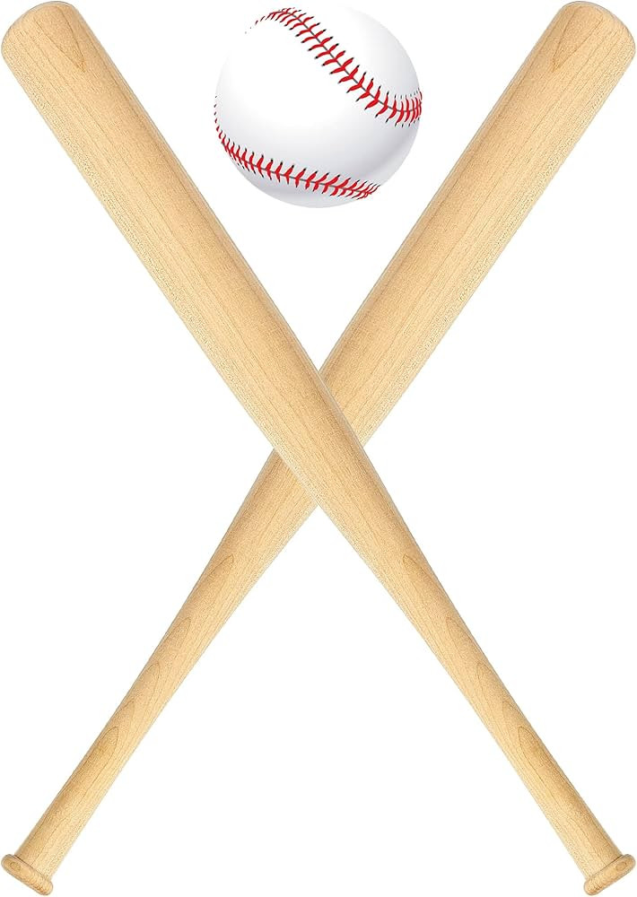 Wettarn 18 Inch 2 Pcs Mini Baseball Bats Wooden Baseball Bat Craft Unfinished Small Baseball Bats... | Amazon (US)