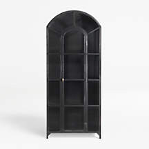Ventana Black Glass Display Curio Storage Cabinet | Crate & Barrel | Crate & Barrel
