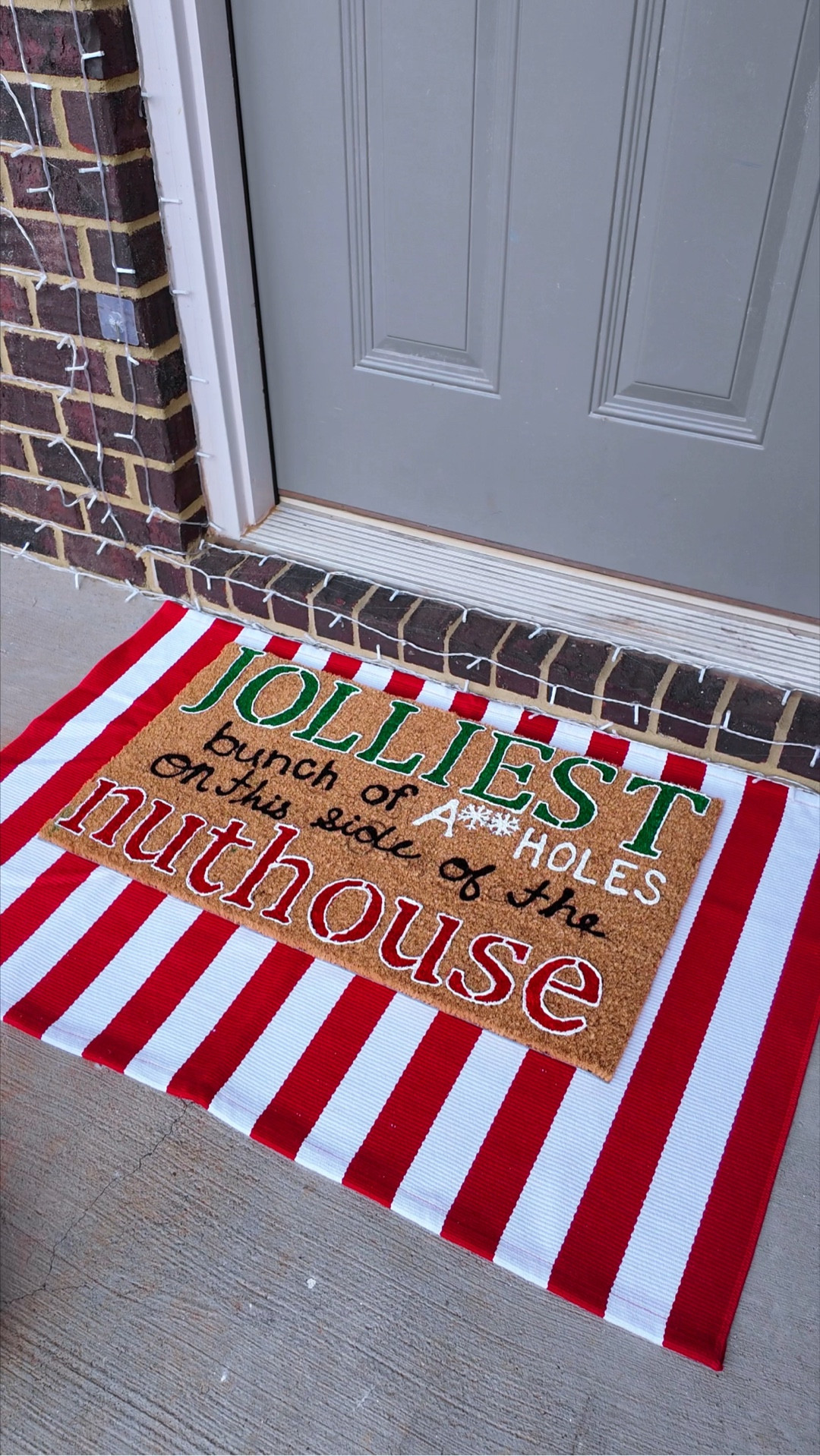CHRISTMAS DOORMAT🎄🚪
I just know my mail guys are gonna get a kick out of this one 😂✨ When I think about Christmas, two words come to mind: Christmas Vacation! Once it hits November, I swear my family watches that movie at least 100 times, so it just made sense to do this iconic quote. A little festive sass is the my favorite way to welcome the season 🎄

#christmas #christmasdecor #christmasdiy #frontporchdecor #diy