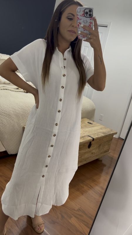 White dress, button up dress, beach dress, Amazon finds, Amazon must have, summer style, beach style, beach outfit, summer fit, cover up, dress, affordable fashion, beauty, travel outfit, swimwear, vacation outfit, white dress, nursery, sandals, patio furniture, jeans, summer outfit #amazon #casualstyle #ootd

#LTKFind #LTKswim #LTKunder50