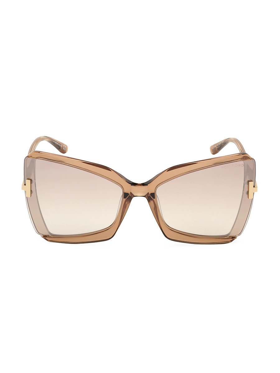 Women's Gia 63MM Oversized Cat-Eye Sunglasses - Beige | Saks Fifth Avenue