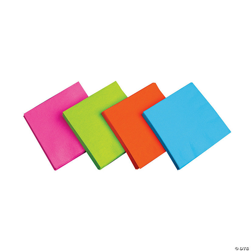 Bulk  48 Pc. 4-Color Neon Luncheon Napkins | Oriental Trading Company