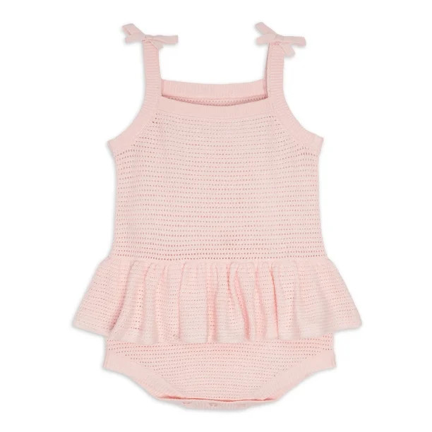 Modern Moments by Gerber Baby Girl Embroidered Pointelle Romper, Sizes 0/3M-24M | Walmart (US)